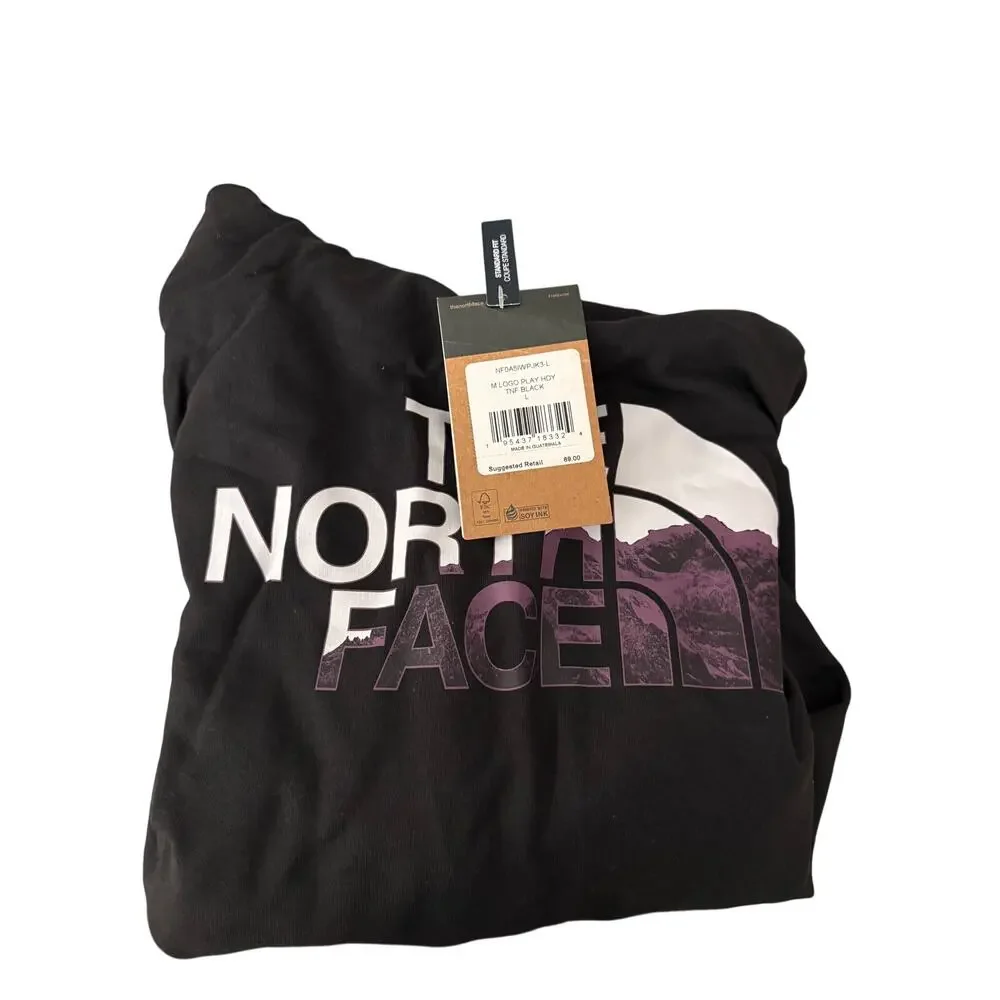 NEW The North Face Logo Play Pullover Hoodie TNF Black NF0A5IWPJK3 Mens Large